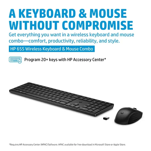 HP 655 Wireless Keyboard and Mouse Combo for business