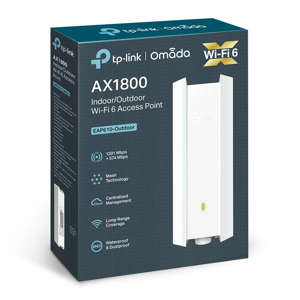 TP-Link EAP610-Outdoor AX1800 Wi-Fi 6 Indoor & Outdoor Access Point